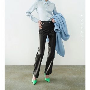 SOLD NWT full length faux 90s leather pants